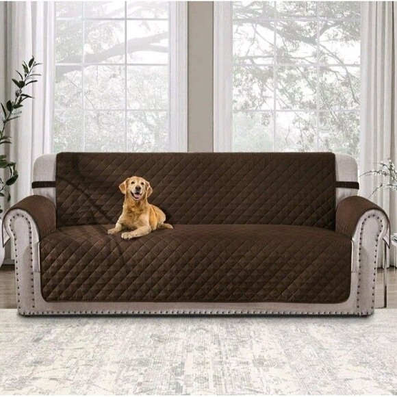 Revisible Sofa Cover Couch Slipcover Covers Furniture Protector Brown Tan - Picture 1 of 6